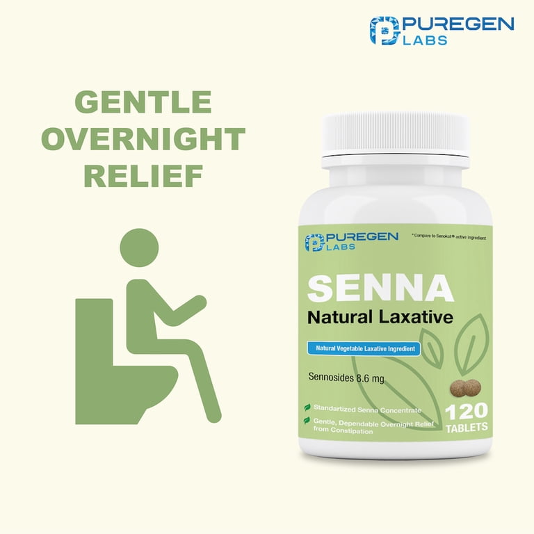 Puregen Labs Senna 8.6mg – Natural Sennosides Vegetable Laxative