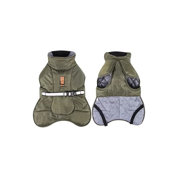 NovaStitch Warm Dog Coat Waterproof Dog Winter Jacket Fleece Pet Snow Vest for Small Medium Large Dogs Army Green 6XL
