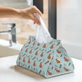 thumbnail image 5 of Goofa Rabbit Is Eating Carrots Pattern Triangle Square Tissue Box Cover, Modern PVC Leathe Facial Paper Holder,Decorative Holder/Organizer for Bathroom Vanity Countertop, 5 of 9