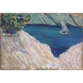 thumbnail image 3 of Ernst Schiess 14x11 Black Modern Framed Museum Art Print Titled - Sea Bay with Sailboat, 3 of 5