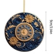 thumbnail image 5 of WKSCLPAI 9cm Round Quilled‑Paper Art Christmas Tree Hanging Ornament, Blue‑Golden Night Themed Xmas Hanging Decor, Style D, 5 of 7