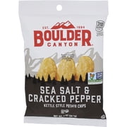 Boulder Canyon, Sea Salt & Cracked Pepper Kettle Cooked Potato Chips, 2.0-Ounce (32 Count)