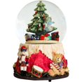thumbnail image 1 of Bubble Ranch Nutcracker Christmas Snow Globe 6" H Music Box Musical Indoor Decoration Ornaments Train Around Christmas Tree with Battery Operated Led Light Home Decor, 1 of 8