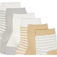 thumbnail image 2 of Touched by Nature Baby Unisex Organic Cotton Socks, Neutral Stripes, 0-6 Months, 2 of 3