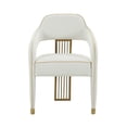thumbnail image 2 of Pemberly Row Transitional Fabric Dining Chair, Cream/Gold (Set of 1), 2 of 6