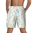 thumbnail image 2 of Lsque Mens Swim Trunks Cute Tennis Rackets Pattern - Bathing Suit Compression Liner - Beach Swim Shorts Swimwear - (S-3XL) - Stretch Quick Dry -XX-Large, 2 of 9