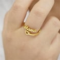 thumbnail image 5 of FENGGHAO Mothers Day Retro Alphabet Mama Ring Simple Love Heart Design Alloy Jewelry for Women Personality Gift, 5 of 7