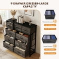 thumbnail image 6 of edx 9 Drawers Fabric Dresser for Bedroom, Drawer Organizer Storage Cabinet for Closet, Clothes, TV Stand, Black, 6 of 8
