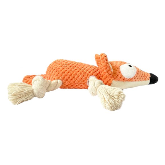 High-quality Dog Toys Fox Plush Dog Toy for Teeth Play Bite-resistant Durable Chew Toy with Built-in Sound Premium Material Pet for Dental for Teeth