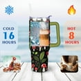 thumbnail image 4 of 40 Oz Mushroom Forest Tumbler with Handle and Straw,Double Wall Vacuum Reusable Stainless Steel Water Bottle Leak Proof Insulated Travel Mug Iced Coffee Cup, for Iced or Cold Beverages, 4 of 7
