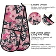 thumbnail image 4 of Dailycode Double Sided Oven Mitt with Loop Heat Resistant Kitchen Long Potholders 7" x 35" Pink Leopard Butterfly, 4 of 6