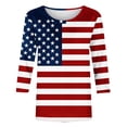 thumbnail image 6 of JTZGDY Plus Size 3/4 Length Sleeve Womens Tops Funny American Flag 4th of July Shirts Stars Stripes Patriotic Tshirts Trendy Holiday USA Flag Tunic Blouses Multicolor#01 XXL, 6 of 6