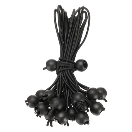 Uxcell 20Pcs Ball Bungee Cords 8" Heavy Duty Bungee Cord Balls for Tent Camping Holding Wire and Hoses, Black