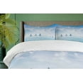 thumbnail image 4 of Ambesonne Ocean Duvet Cover Sets, Sail Boats Regatta Race, 2-Queen, Pale Blue and White, 4 of 7
