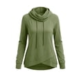 thumbnail image 4 of cocolona Womens Trendy Cowl Neck Hoodies Long Sleeve Tunic Casual Pullover Drawstring Sweatshirts Fall Solid Color Tops, 4 of 6