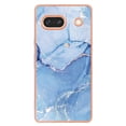 thumbnail image 2 of Designed for Google Pixel 7a Marble Case, Ultra Thin Girls Women Plating Marble Designed Flexible Soft TPU IMD Marble Protective Case Cover for Google Pixel 7a - Blue, 2 of 11