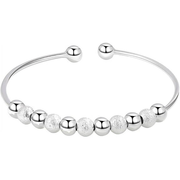 Clearance 925 Sterling Silver Charm Bracelet Handmade Open Adjustable Cuff Bracelets Bangles for Women Jewelry Gift2 pair