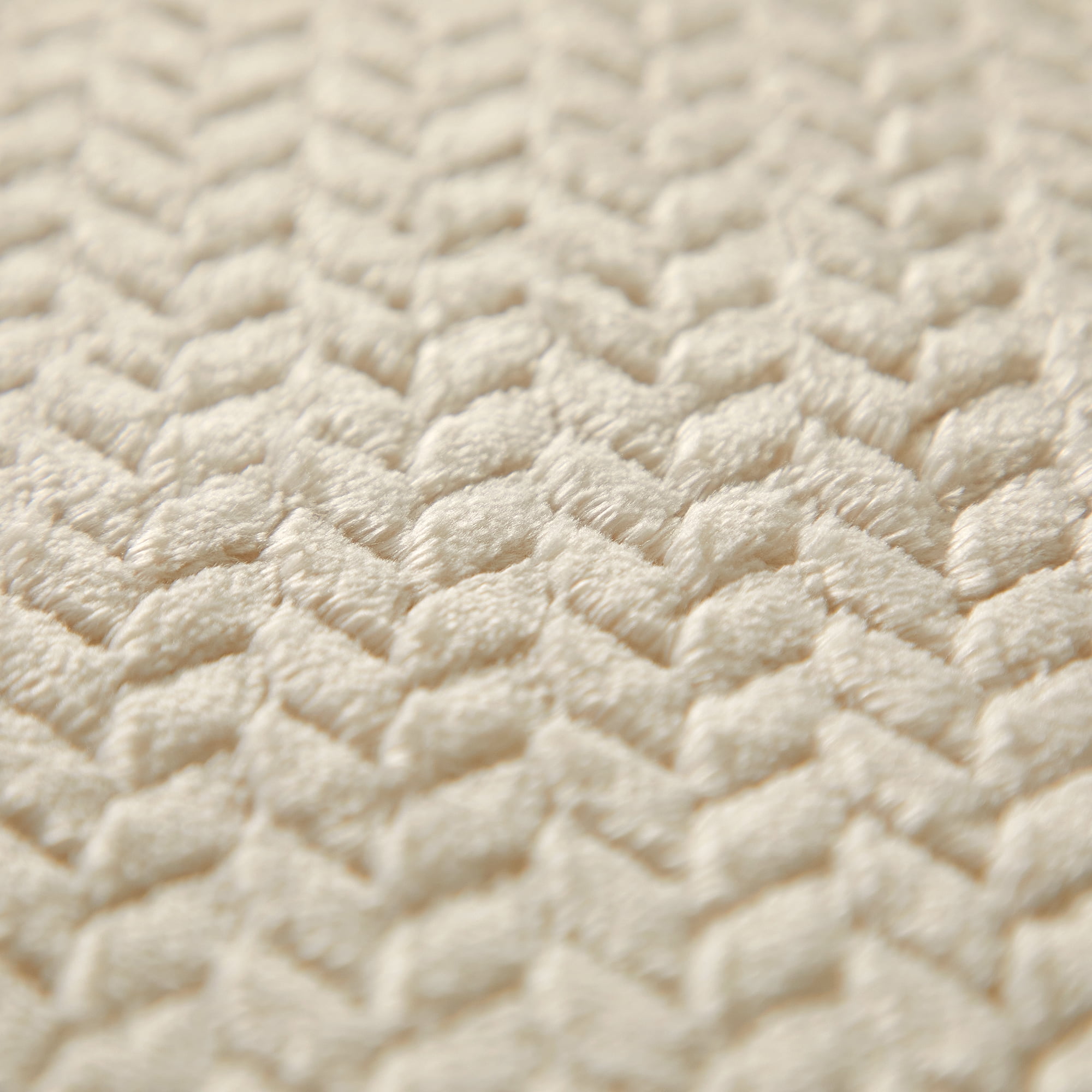 Mainstays Cozy Textured Plush Throw Blanket, Beige, 50"x60" All Ages