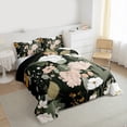 thumbnail image 3 of Homewish Chic Flowers 3 Pieces Queen Comforter Set For Kids Teens Adults,Spring Garden Ultra Soft Bedding Sets,Abstract Retro Vintage Bedding Comforter Set,Ultra Soft Home Decor,Reversible, 3 of 8
