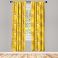 thumbnail image 2 of Ambesonne Yellow and White 4-Panel Curtains, Ornate Design, 56"x63", Marigold Yellow Tan, 2 of 4
