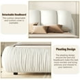 thumbnail image 4 of King Size Luxury Upholstered Platform Bed, PU Thick Headboard Floor Platform Bed Frame with Oversized Padded Backrest, Comfort Base Bed, No Box Spring Needed, White PU, 4 of 9