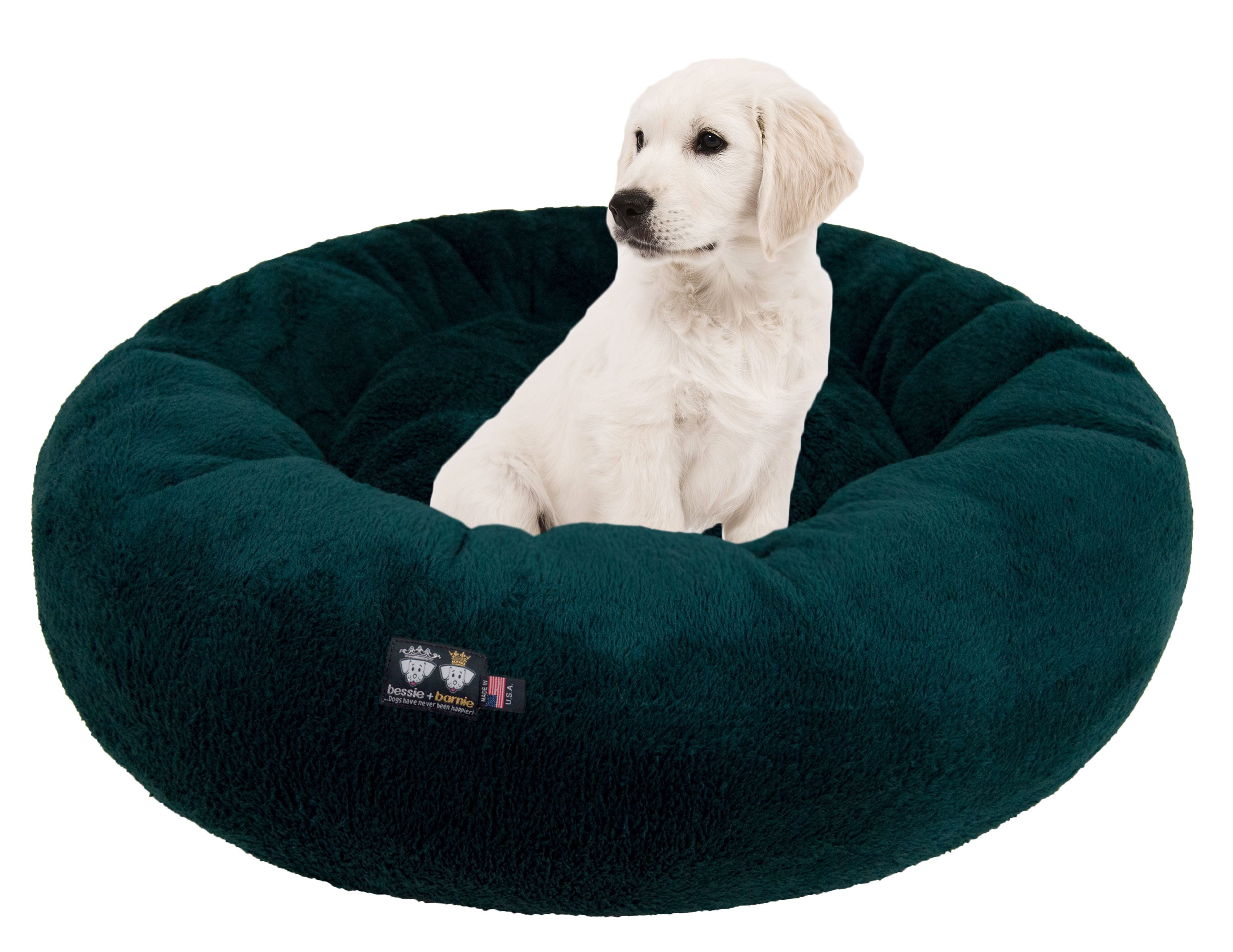 Bessie And Barnie Ultra Plush Deluxe Comfort Pet Dog Cat Hunter Green Snuggle Bed Walmart Com Walmart Com