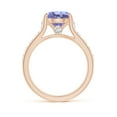 thumbnail image 2 of ANGARA Natural Round 1.8 ct Tanzanite Tapered Shank Solitaire Engagement Ring in 14K Rose Gold for Women (Size-8mm) | December Birthstone, Anniversary, Jewelry Gift for Women | Natural Tanzanite Ring, 2 of 9