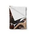 thumbnail image 2 of Coffee Soft Flannel Fleece Blanket, Bean and Ground Plants Filter Coffee Equipment Caffeine Addiction and Tropic Taste, Cozy Plush for Indoor and Outdoor Use, 60" x 80", Brown Green, by Ambesonne, 2 of 5
