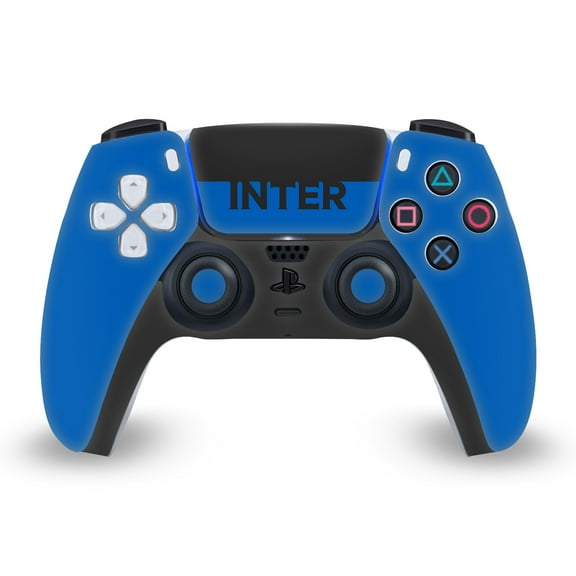 Head Case Designs Officially Licensed Inter Milan Full Logo Blue and Black Vinyl Sticker Skin Decal Cover Compatible with Sony PS5 Sony DualSense Controller