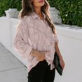 thumbnail image 3 of Baywell Women Plus Size Button Down Shirts Casual Loose Long Sleeve Printed Lapel Long Blouses Tops  Pink M, 3 of 6