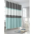 thumbnail image 3 of Shower Curtain Teal Gray Geometric Bathroom Curtains with Hooks, Waterproof Fabric Stitching Morocco Pattern Bath Shower Curtains Set for Bathroom Bathtubs Decor 36x72 Inch, 3 of 8