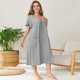 thumbnail image 2 of Camisón de cuello redondo para mujer, ropa de dormir de color sólido, lencería Sexy, vestido de casa, 2 of 5