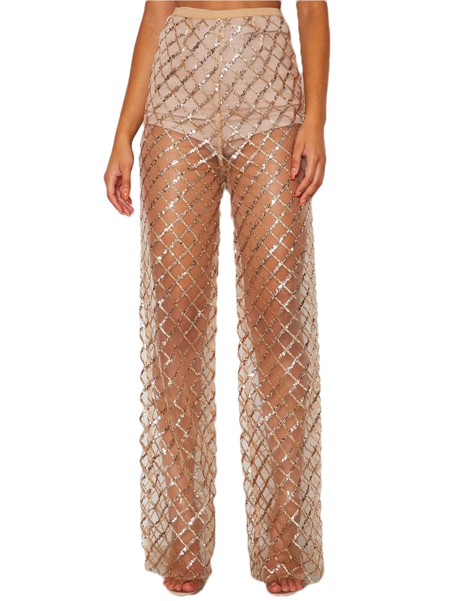 Sequin Pants Beach Bikini Shiny Cover 