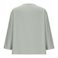 thumbnail image 5 of Mgmyaa Cotton Linen Shirts for Women 2025 Summer 3/4 Sleeve Button Down Tops Dressy Casual Oversized Tshirts, 5 of 6