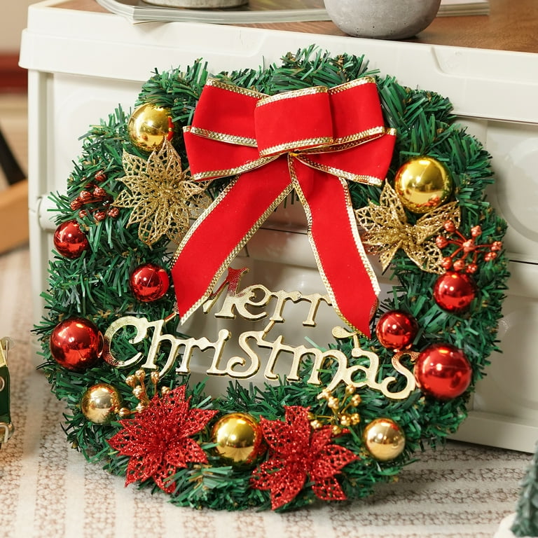BIGTREE 12.5in Length Artificial Pine Christmas Wreath, Garland
