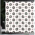 thumbnail image 3 of Ambesonne Retro Shower Curtain, Star-Like Motifs Pattern Art, 69"Wx75"L, Dark Brown White and Burgundy, 3 of 4