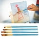 Herwey 5Pcs Bleu en Nylon Dessin Brosse Art Peinture Ensemble Outil – image 2 sur 8