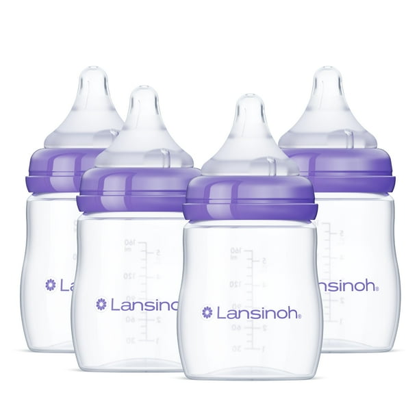 Pack de 4 Biberones Lansinoh Anticólicos Flujo Lento 150 ml