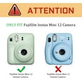 thumbnail image 2 of Fintie Protective Case for Fujifilm Instax Mini 12 Instant Camera - Premium Vegan Leather Bag Cover with Removable Adjustable Strap, Emerald Marble, 2 of 8