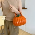 thumbnail image 6 of Oioii Women Pumpkin Shaped Crossbody Shoulder Bag Unique Weird Handbag Novelty Halloween Pumpkin Bag, 6 of 7