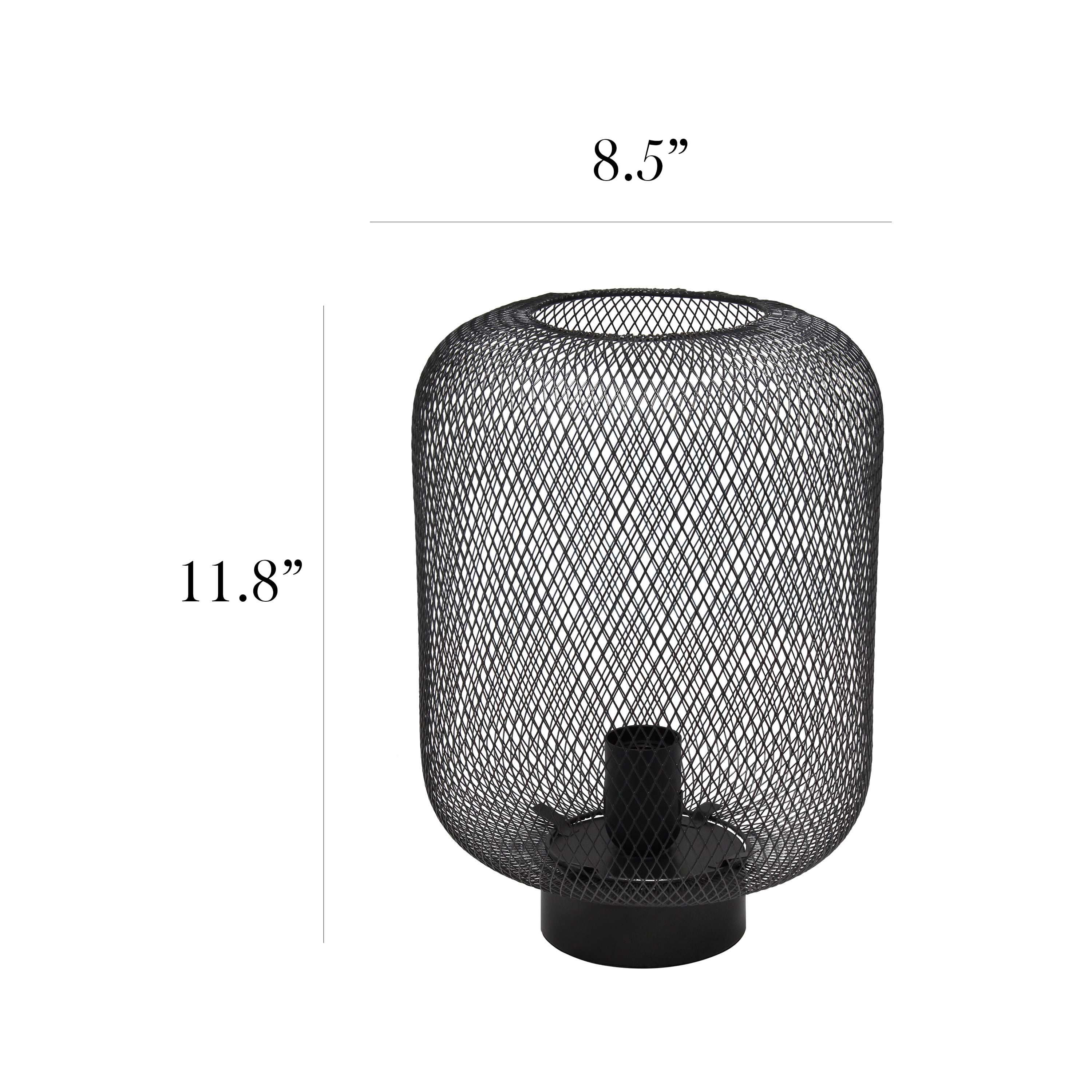 Simple Designs Black Metal Mesh Industrial Table Lamp - Walmart.com