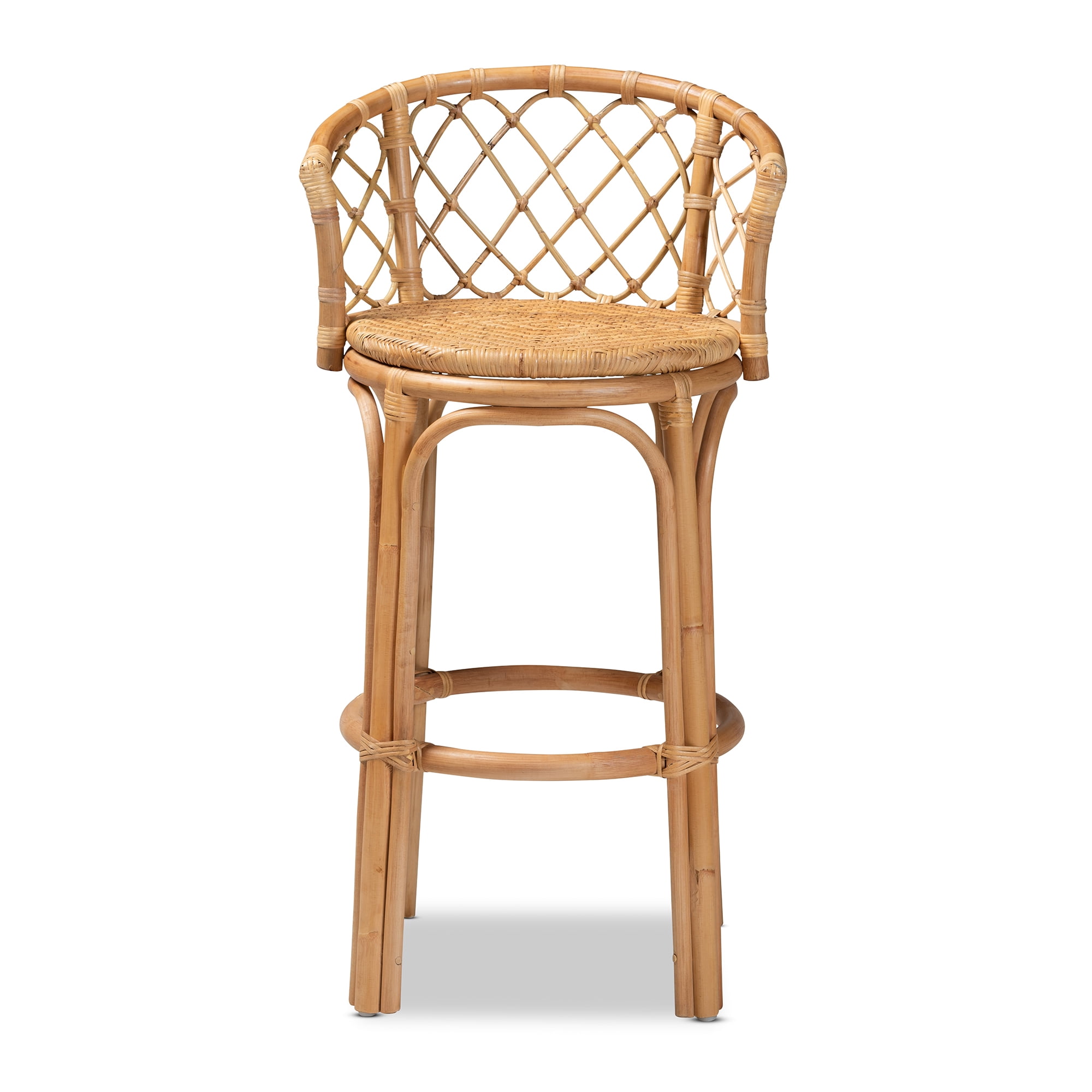 bali & pari Orchard Rattan BOHO Bar Stool, Natural Brown