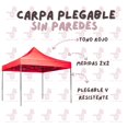 thumbnail image 2 of Toldo Carpa Plegable Reforzada sin Paredes 2x2 m Color Rojo, 2 of 5