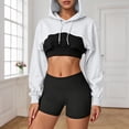 thumbnail image 2 of Gsakboxl Cardigan Sweaters for Women Cropped Long Sleeve Hooded Sweatshirt, Athletic Workout Yoga Top For Teen Girls Fashion Sportswear, 2 of 6