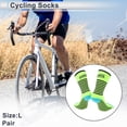 thumbnail image 2 of Calcetines de ciclismo Unique Bargains, transpirables, absorbentes de sudor, desodorantes, anti-fricción, negros y verdes, tamaño L., 2 of 6