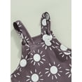 thumbnail image 6 of hirigin Toddler Kids Girls Overalls Sun Print Sleeveless Flare Pants Straps Jumpsuits Summer Casual One-Piece Clothes, 6 of 7