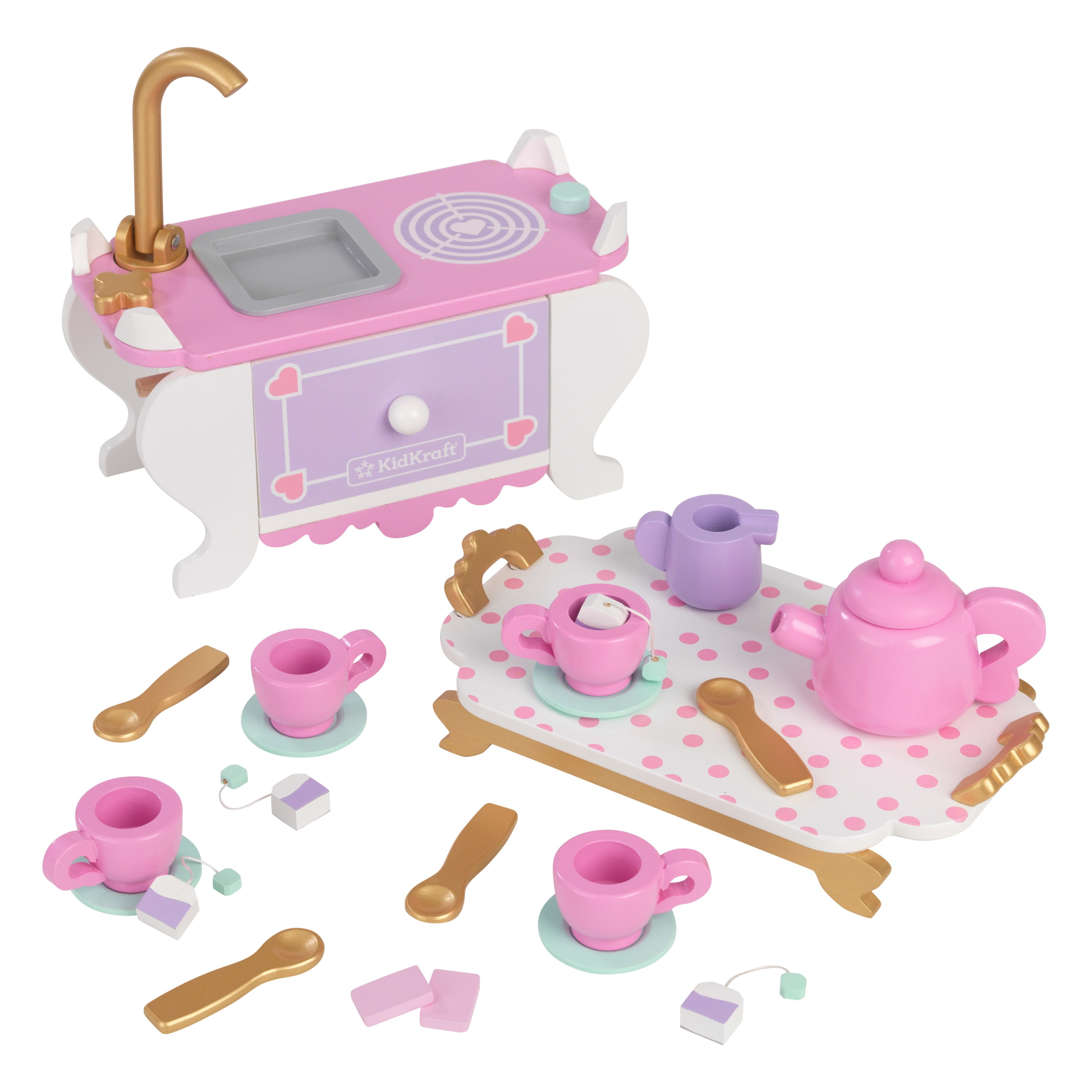 KidKraft Let's Pretend Tea Time, 22Piece Play Food Accessories for