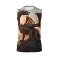 thumbnail image 4 of Yiaed Sky Sunset Bronze Dragon Print Men's Singlet Vests Summer Running Muscle Tank Tops Gym Undershirt Round Neck Sleeveless for man, 4 of 5