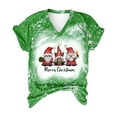 thumbnail image 2 of jsaierl Christmas Shirts for Women Short Sleeve Gnomes Graphic Tops V Neck T Shirt Bleached Cute Tees Blouse Top Christmas Gifts for Women, 2 of 6