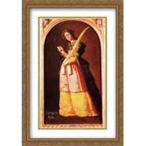St. Apollonia 2x Matted 28x40 Large Gold Ornate Framed Art Print by Zurbaran, Francisco de